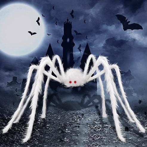 Simulated plush spider - Halloween decoration prop prank at party
