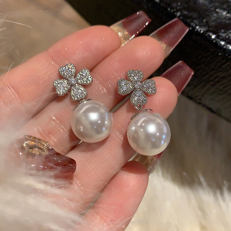 Lucky Charm: Clover & Luminous Drop Earrings