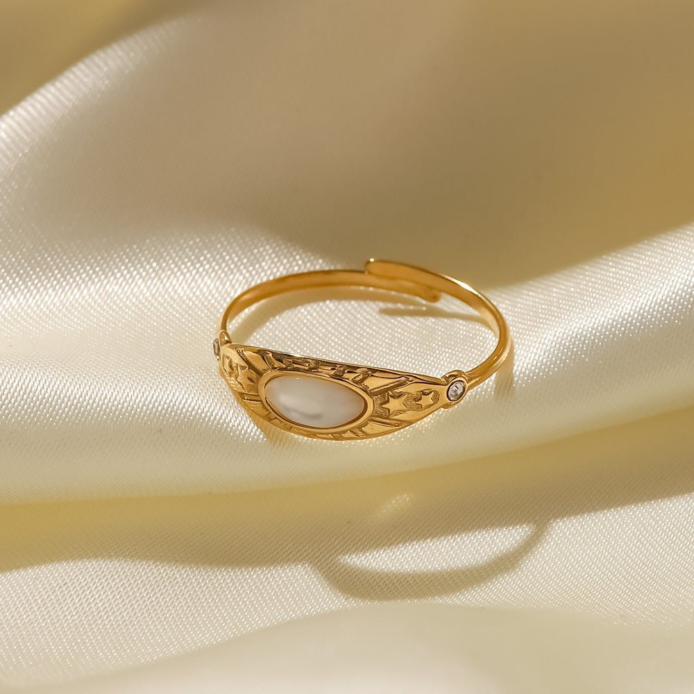 Day-to-Night Statement Ring with Shimmer Accent