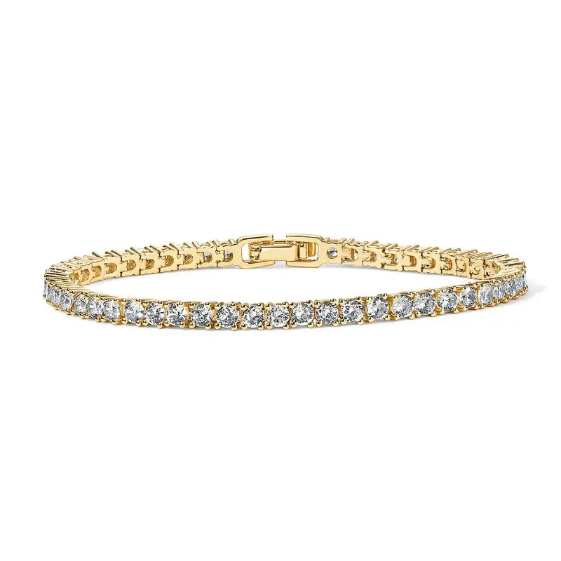 Plated 3mm Cubic Zirconia Classic Tennis Bracelet
