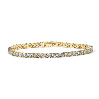 Plated 3mm Cubic Zirconia Classic Tennis Bracelet