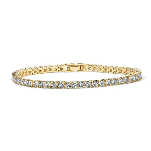 Plated 3mm Cubic Zirconia Classic Tennis Bracelet