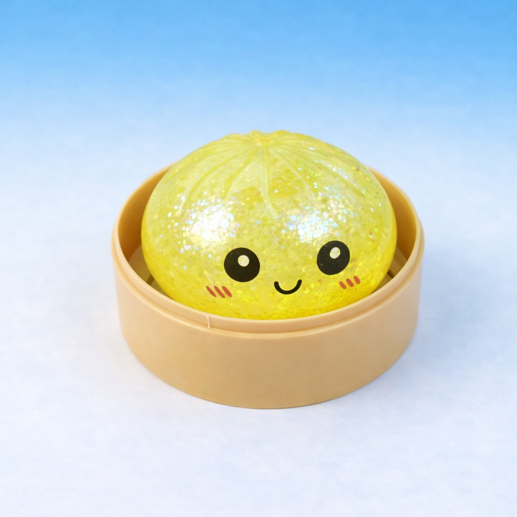 Colorful Dumpling Stress Balls Fidget Sensory Toy,Squeeze Dough Ball Stress Relief Hand Toy,Bun with Food Steamer Stretchy Desk Toys