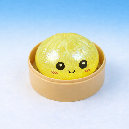 Colorful Dumpling Stress Balls Fidget Sensory Toy,Squeeze Dough Ball Stress Relief Hand Toy,Bun with Food Steamer Stretchy Desk Toys