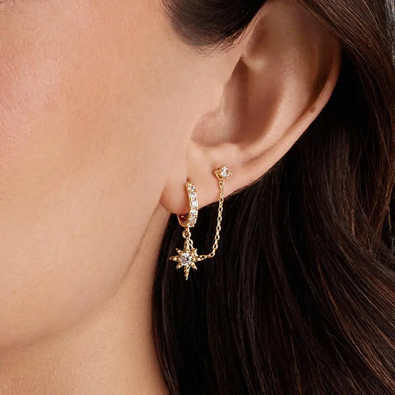 Boonvault Plated Chain Earrings for Women