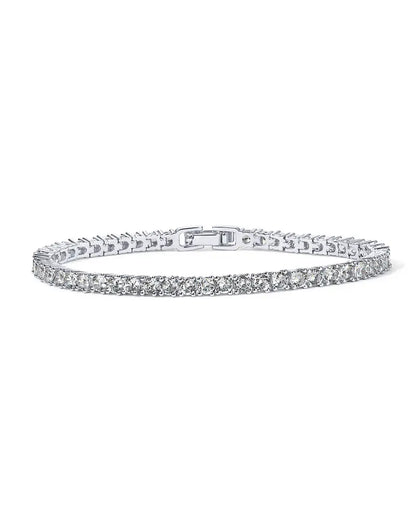 Plated 3mm Cubic Zirconia Classic Tennis Bracelet