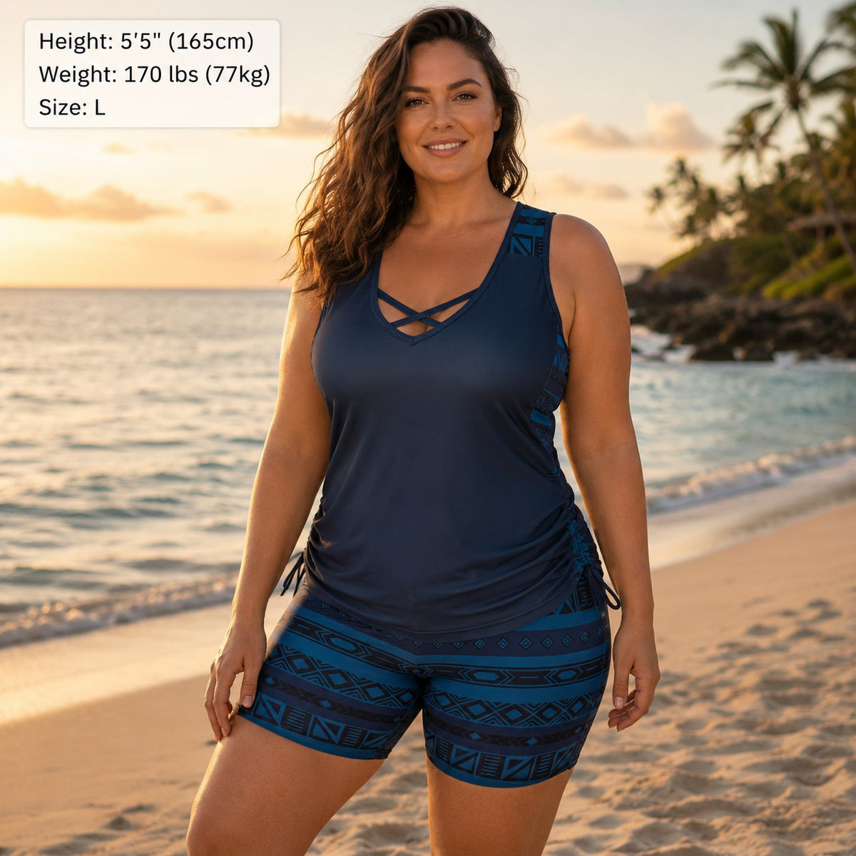 ⏰LAST DAY 60% OFF -Miraclesuit Women's Tummy Control Tankini Set with Built-In Bra – Flattering Boho Swimwear with Shorts🔥 Buy 2 Free Shipping