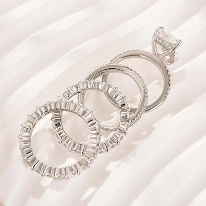 4.0ct Radiant Cut Stackable Bridal Ring Set of 4