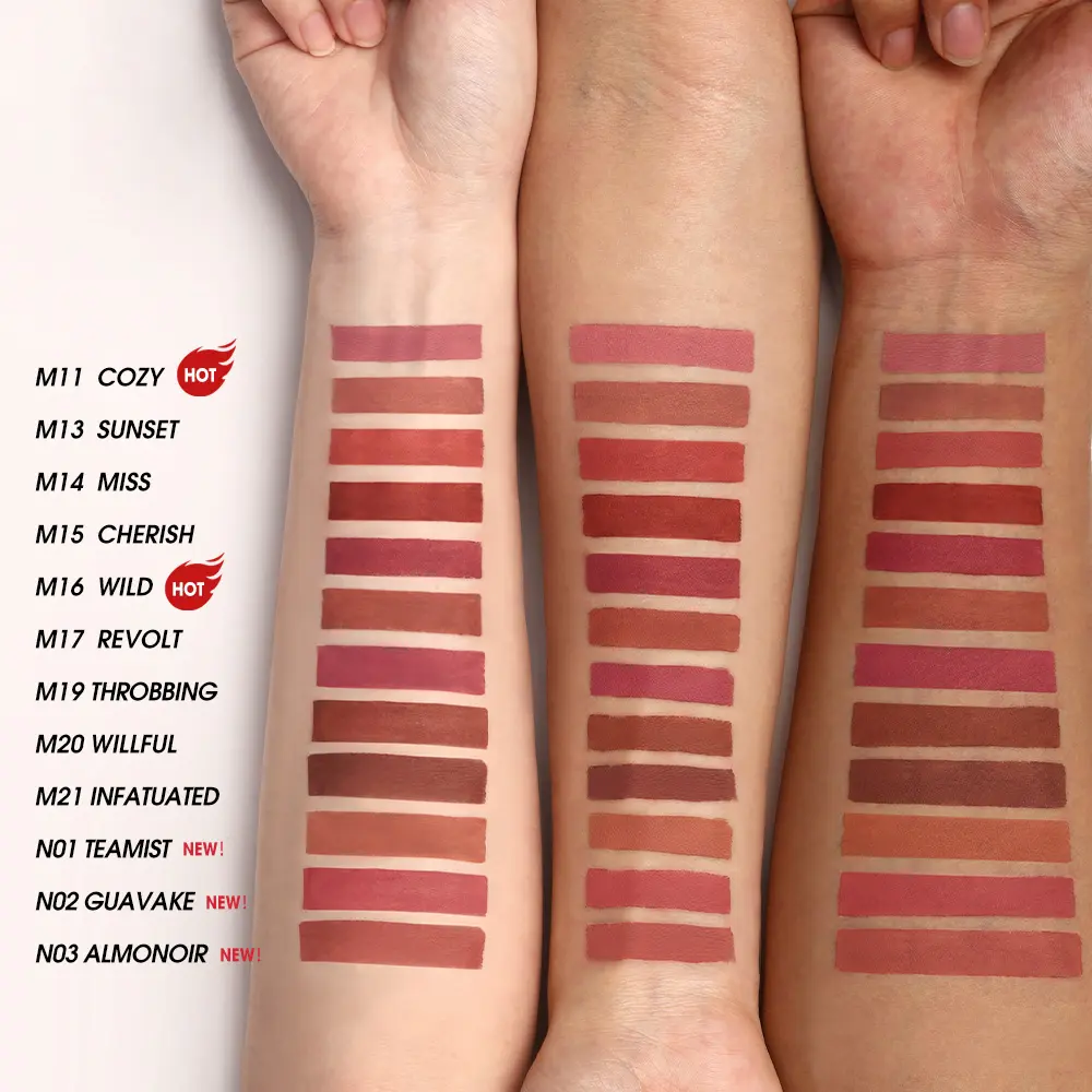 O.TWO.O Misty Kiss Matte Lipstick - VelvetyTexture, Tahan Lama, Perlu Tunggu Kering,Lock-in Color Teknologi Makeup