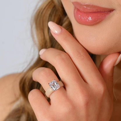 🔥Buy 1 Get 1 Free🔥 Silicone Ring – Emerald Cut CZ | Patent-Pending Design