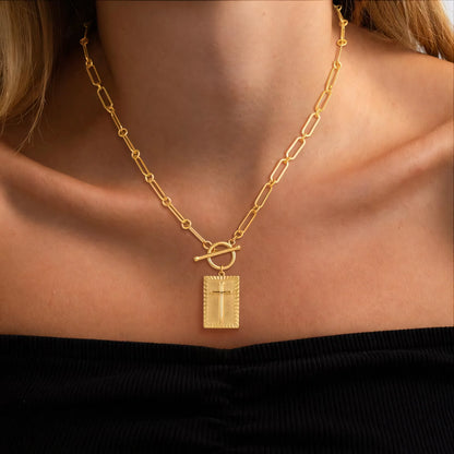 🔥70% OFF | LIMITED TIME🔥Cross Choker Necklace for Women – Chunky Paperclip & Cuban Link Chain, Hip Hop Fashion, Easter Gift