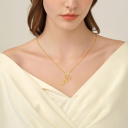 Art Design Letter Necklace, Hypoallergenic, Adjustable Size