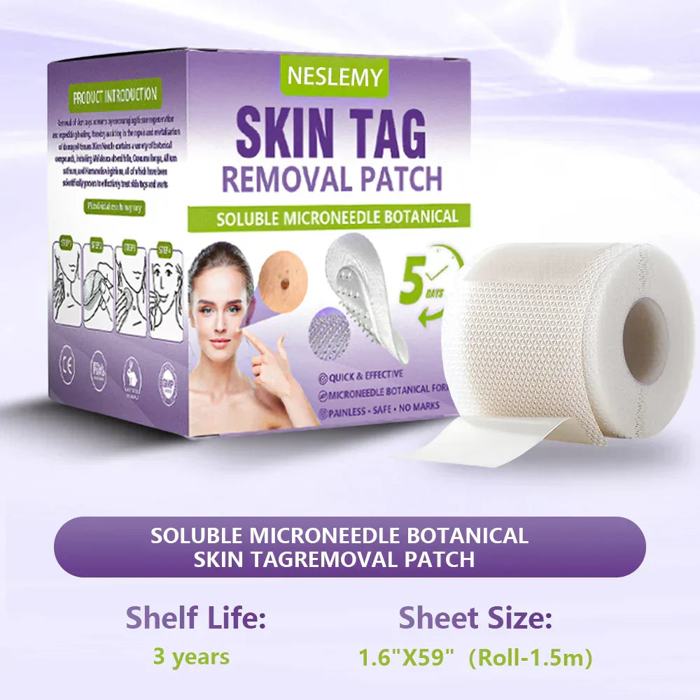 NESLEMY® Soluble Microneedle Botanical Skin Tag Removal Patch