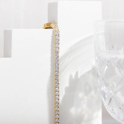 Plated 3mm Cubic Zirconia Classic Tennis Bracelet