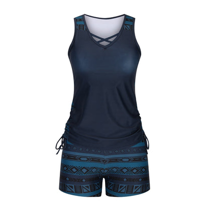 ⏰LAST DAY 60% OFF -Miraclesuit Women's Tummy Control Tankini Set with Built-In Bra – Flattering Boho Swimwear with Shorts🔥 Buy 2 Free Shipping