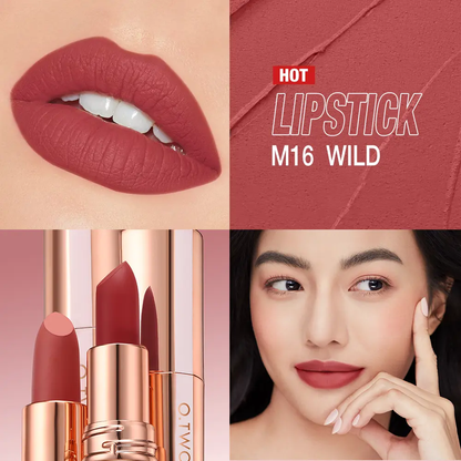 O.TWO.O Misty Kiss Matte Lipstick - VelvetyTexture, Tahan Lama, Perlu Tunggu Kering,Lock-in Color Teknologi Makeup