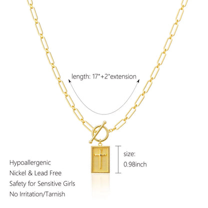 🔥70% OFF | LIMITED TIME🔥Cross Choker Necklace for Women – Chunky Paperclip & Cuban Link Chain, Hip Hop Fashion, Easter Gift