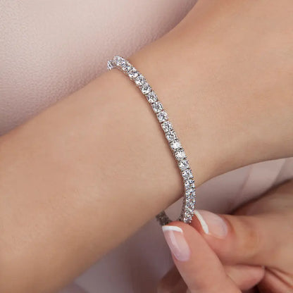 Plated 3mm Cubic Zirconia Classic Tennis Bracelet