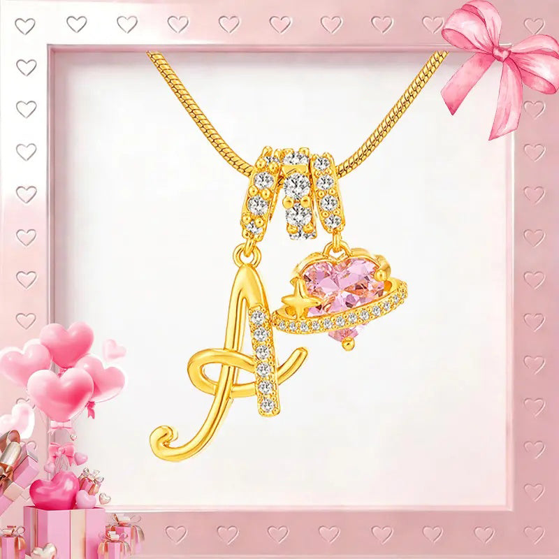 Art Design Letter Necklace, Hypoallergenic, Adjustable Size