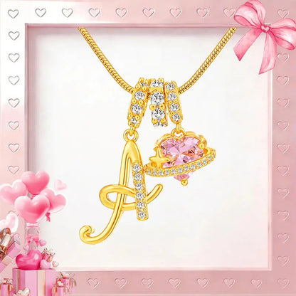 Art Design Letter Necklace, Hypoallergenic, Adjustable Size