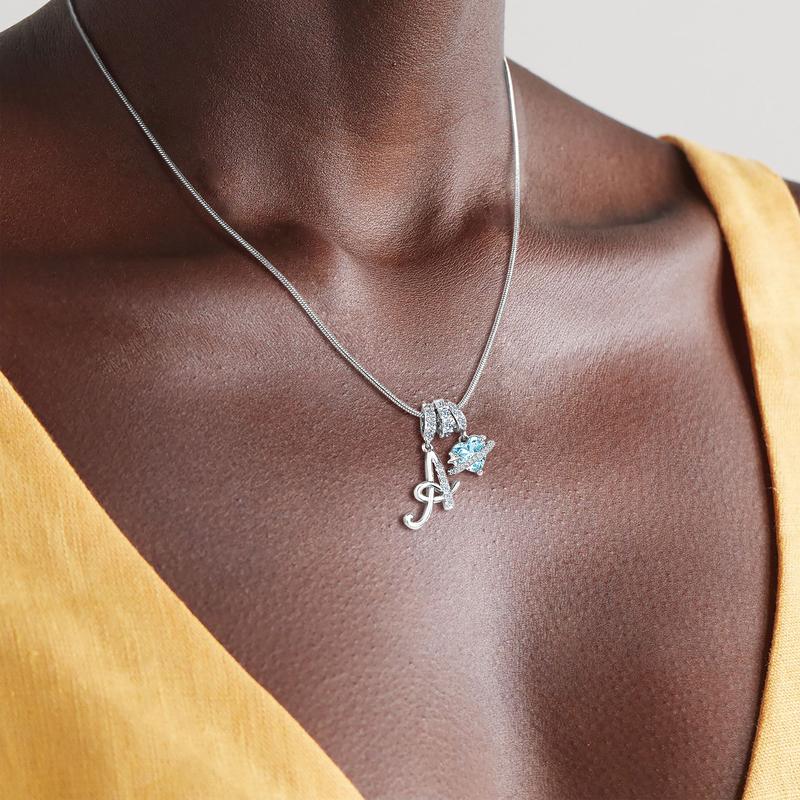 Art Design Letter Necklace, Hypoallergenic, Adjustable Size