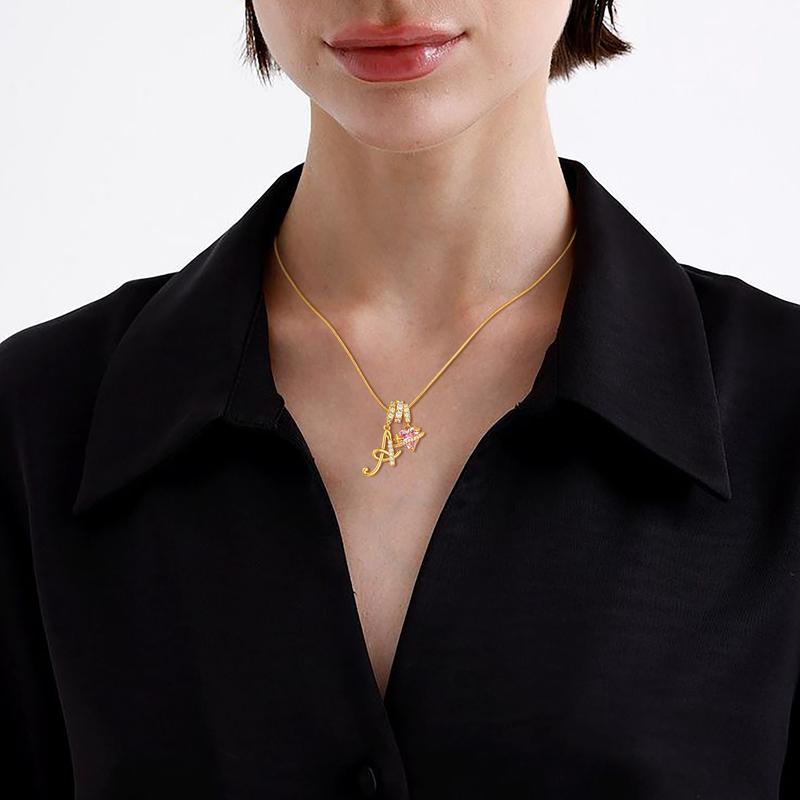 Art Design Letter Necklace, Hypoallergenic, Adjustable Size