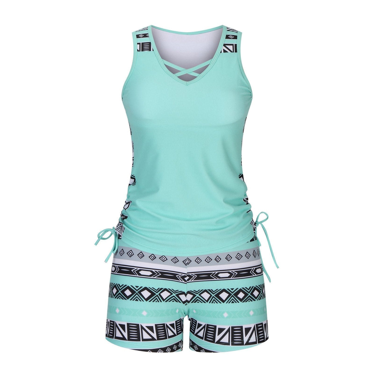 ⏰LAST DAY 60% OFF -Miraclesuit Women's Tummy Control Tankini Set with Built-In Bra – Flattering Boho Swimwear with Shorts🔥 Buy 2 Free Shipping