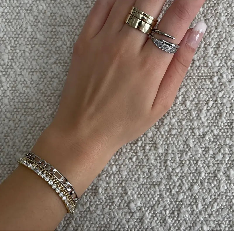 Plated 3mm Cubic Zirconia Classic Tennis Bracelet