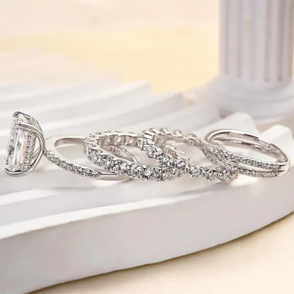 4.0ct Radiant Cut Stackable Bridal Ring Set of 4