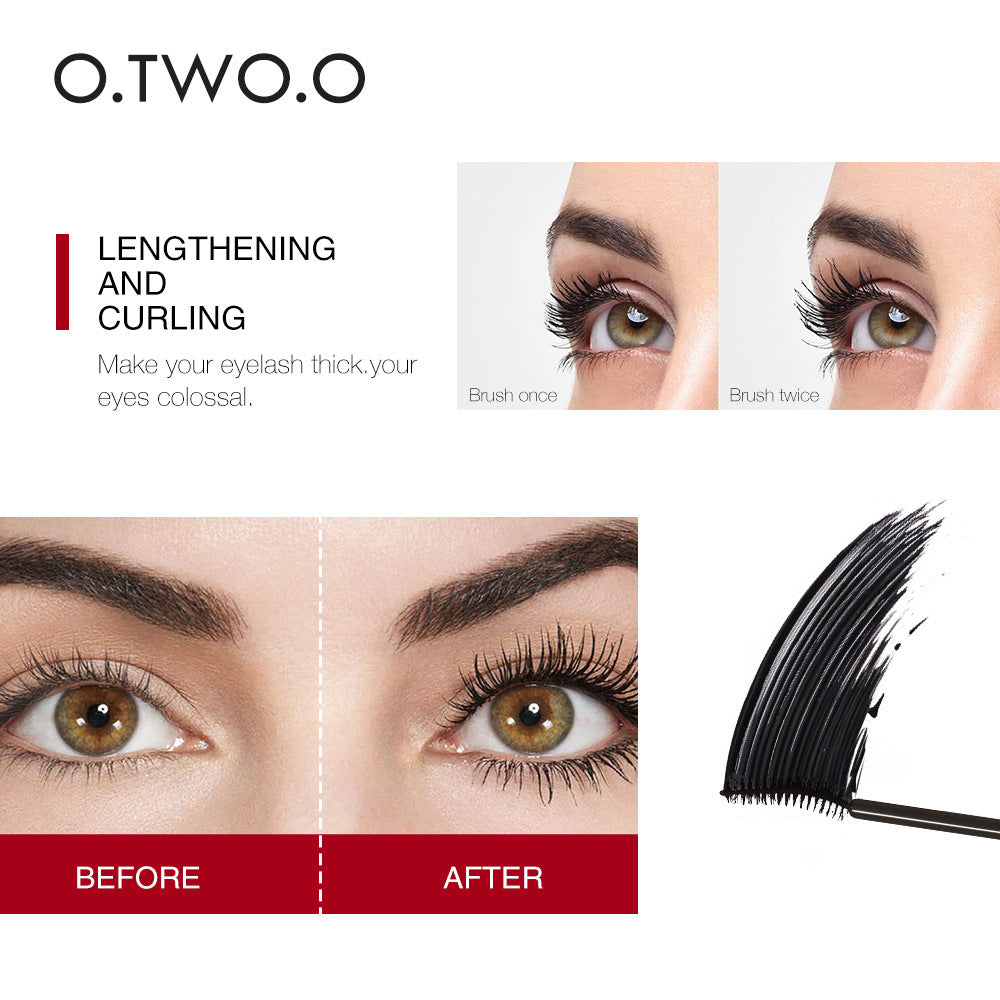 O.TWO.O long and thick mascara fiber paste is sweat-proof and does not smudge
