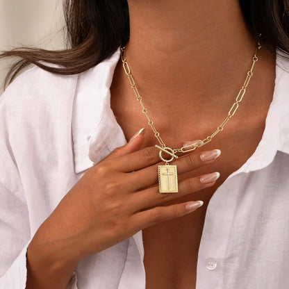 🔥70% OFF | LIMITED TIME🔥Cross Choker Necklace for Women – Chunky Paperclip & Cuban Link Chain, Hip Hop Fashion, Easter Gift