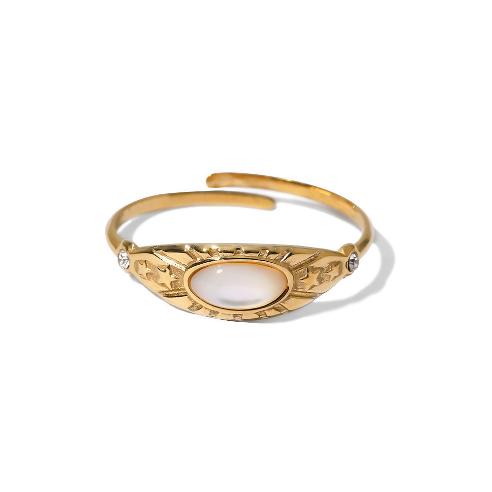 Day-to-Night Statement Ring with Shimmer Accent