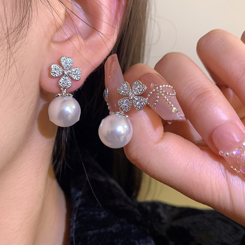Lucky Charm: Clover & Luminous Drop Earrings