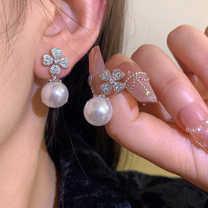 Lucky Charm: Clover & Luminous Drop Earrings