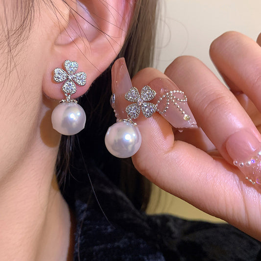 Lucky Charm: Clover & Luminous Drop Earrings