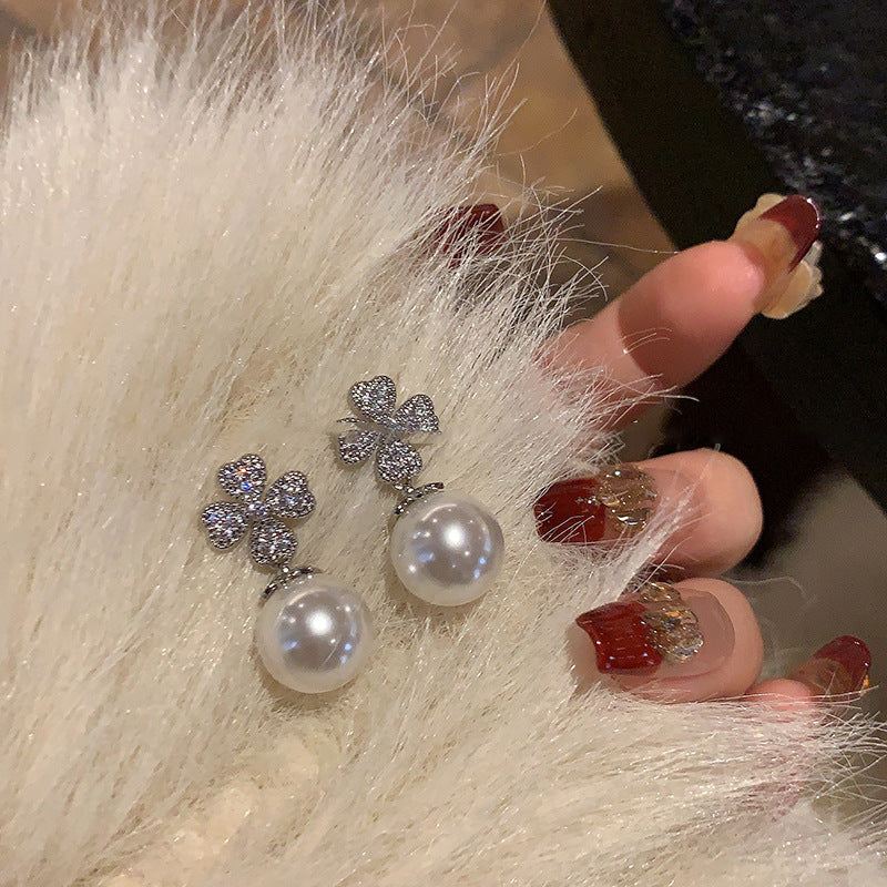 Lucky Charm: Clover & Luminous Drop Earrings
