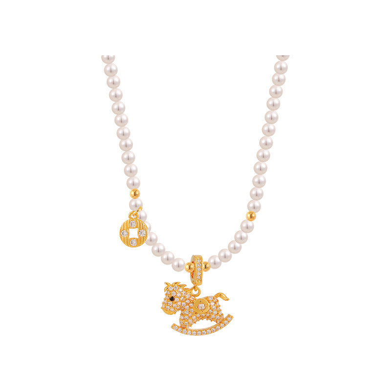 Sweet Nostalgia: Rocking Horse Sparkle Necklace