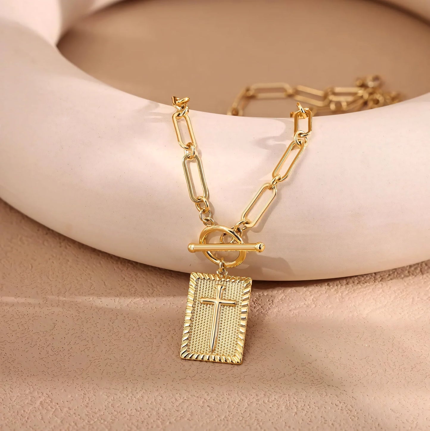 🔥70% OFF | LIMITED TIME🔥Cross Choker Necklace for Women – Chunky Paperclip & Cuban Link Chain, Hip Hop Fashion, Easter Gift