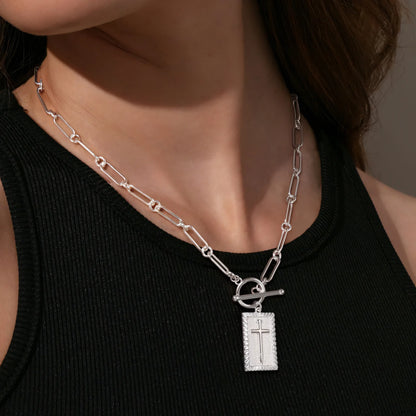🔥70% OFF | LIMITED TIME🔥Cross Choker Necklace for Women – Chunky Paperclip & Cuban Link Chain, Hip Hop Fashion, Easter Gift