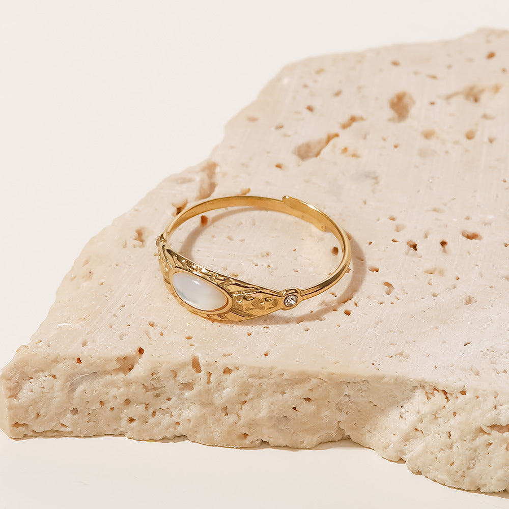 Day-to-Night Statement Ring with Shimmer Accent