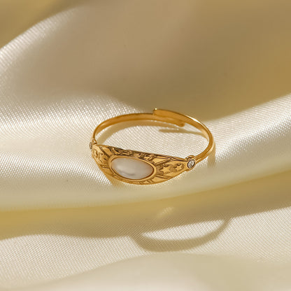 Day-to-Night Statement Ring with Shimmer Accent
