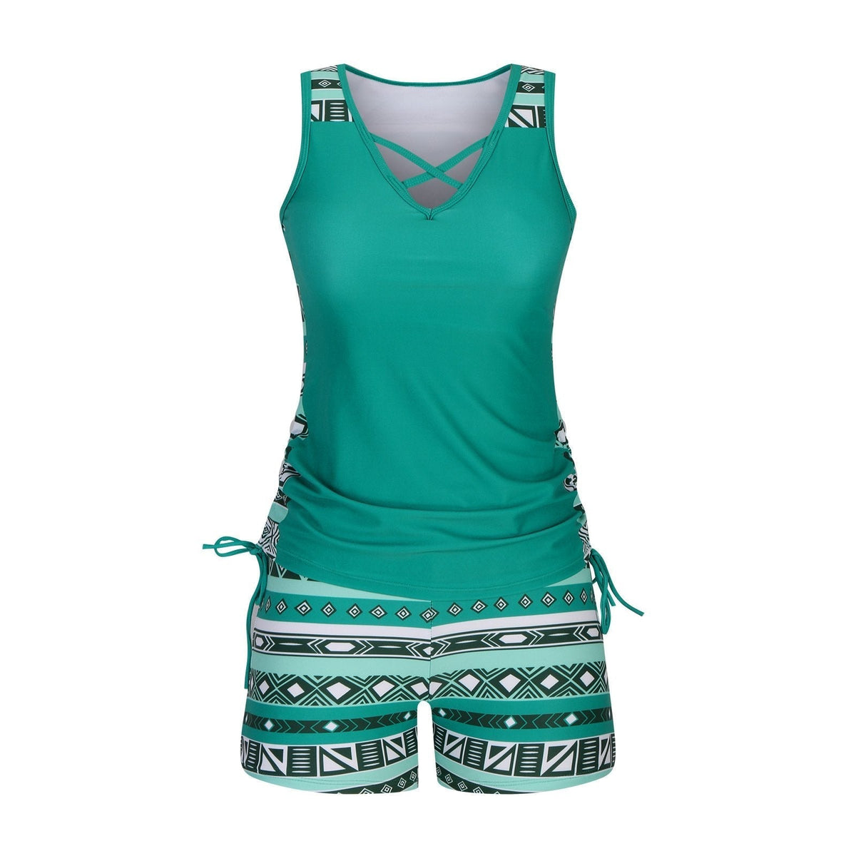 ⏰LAST DAY 60% OFF -Miraclesuit Women's Tummy Control Tankini Set with Built-In Bra – Flattering Boho Swimwear with Shorts🔥 Buy 2 Free Shipping