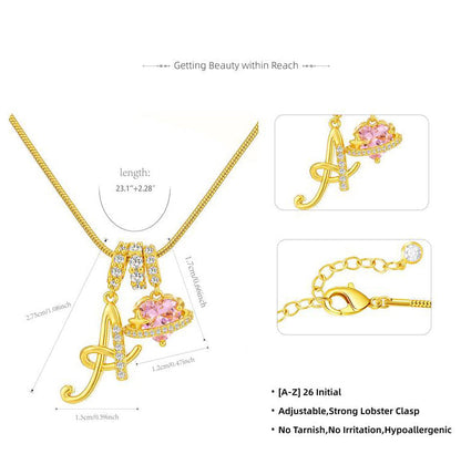 Art Design Letter Necklace, Hypoallergenic, Adjustable Size