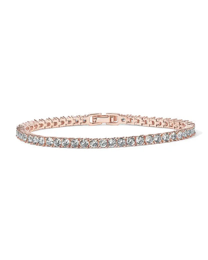 Plated 3mm Cubic Zirconia Classic Tennis Bracelet