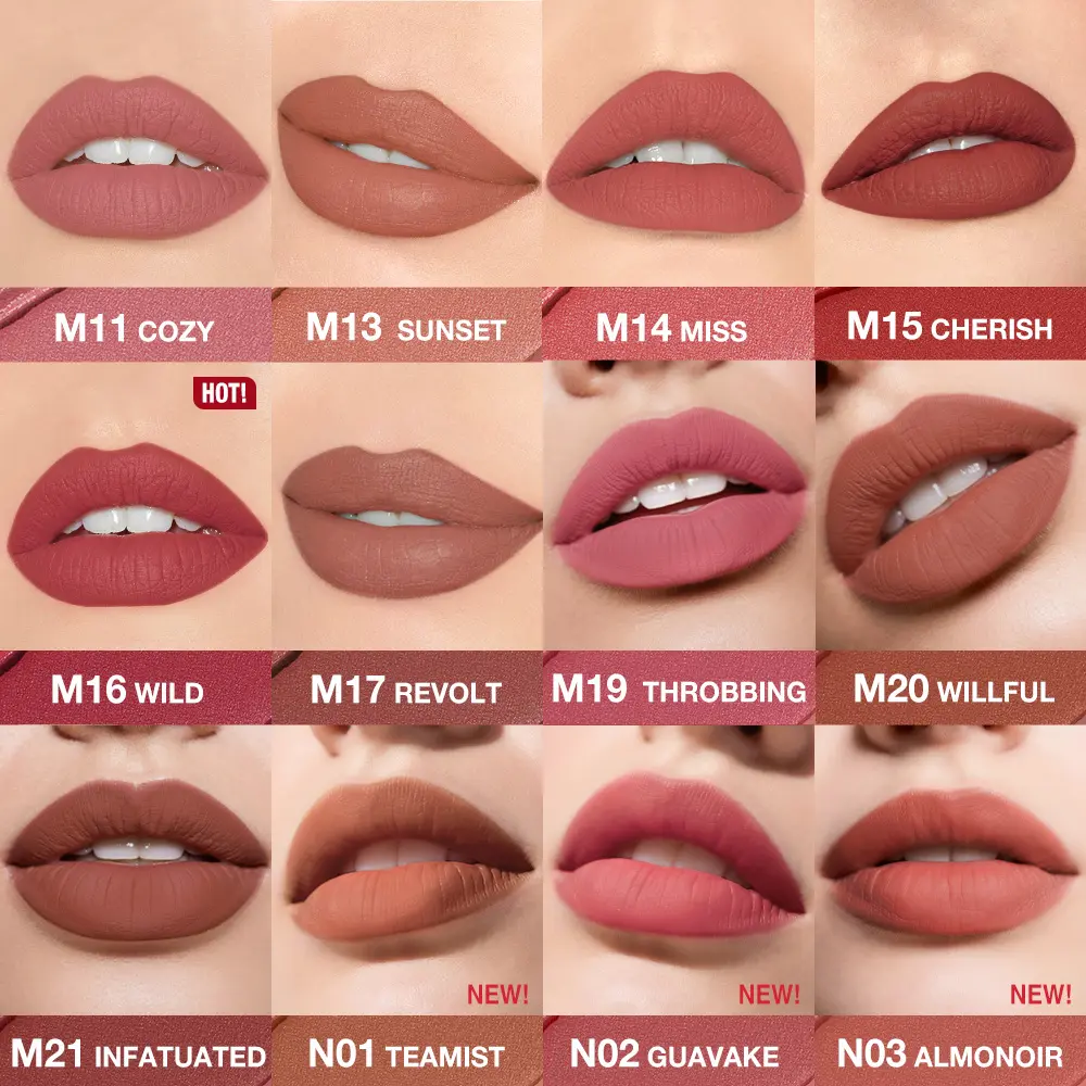 O.TWO.O Misty Kiss Matte Lipstick - VelvetyTexture, Tahan Lama, Perlu Tunggu Kering,Lock-in Color Teknologi Makeup