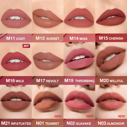 O.TWO.O Misty Kiss Matte Lipstick - VelvetyTexture, Tahan Lama, Perlu Tunggu Kering,Lock-in Color Teknologi Makeup