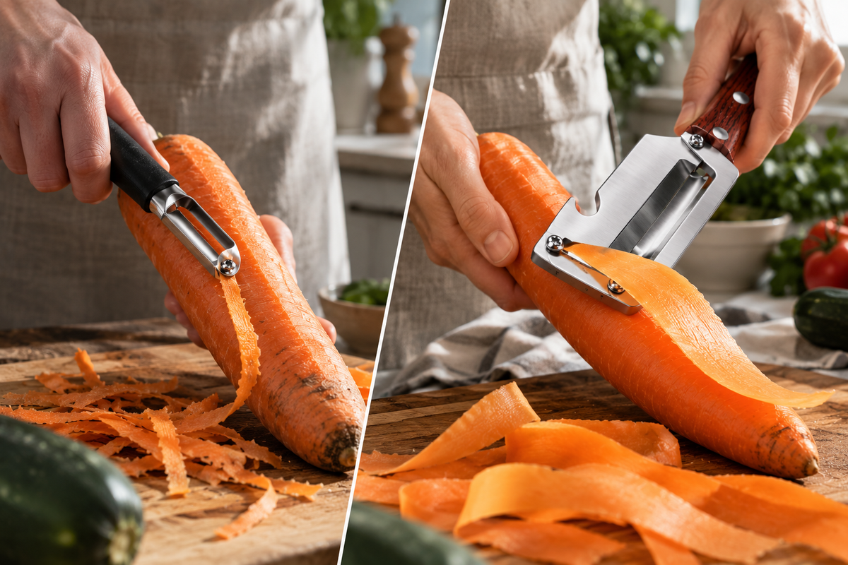 Stainless Steel Peeler—Multifunctional Household Peeler with Bottle Opener and Rosewood Handle for Peeling Fruits and Vegetables in the Kitchen