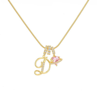 Art Design Letter Necklace, Hypoallergenic, Adjustable Size