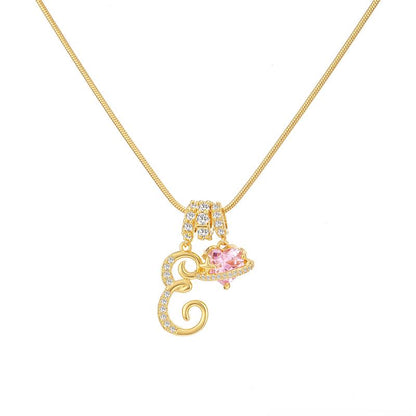 Art Design Letter Necklace, Hypoallergenic, Adjustable Size