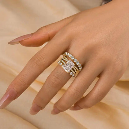 4.0ct Radiant Cut Stackable Bridal Ring Set of 4